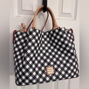 Dooney & Bourke Black and White Gingham II Brenna Checkered bag